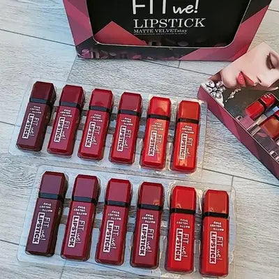 Fitme High Pigmented Velvet Matte Lipstick Set - Long Lasting Smooth Intense Color Lip Makeup Collection - Pack of 6