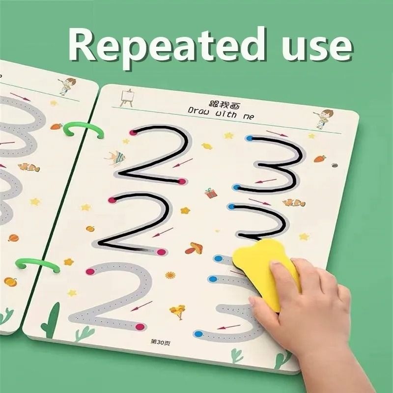 A4 Kids Educational Learning Tracing Book | 64 Pages Dot-to-Dot Activity Workbook with 2 Markers