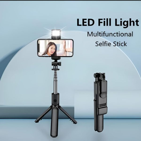 R1S Multifunctional Wireless Selfie Stick Tripod – Extendable Handheld Monopod