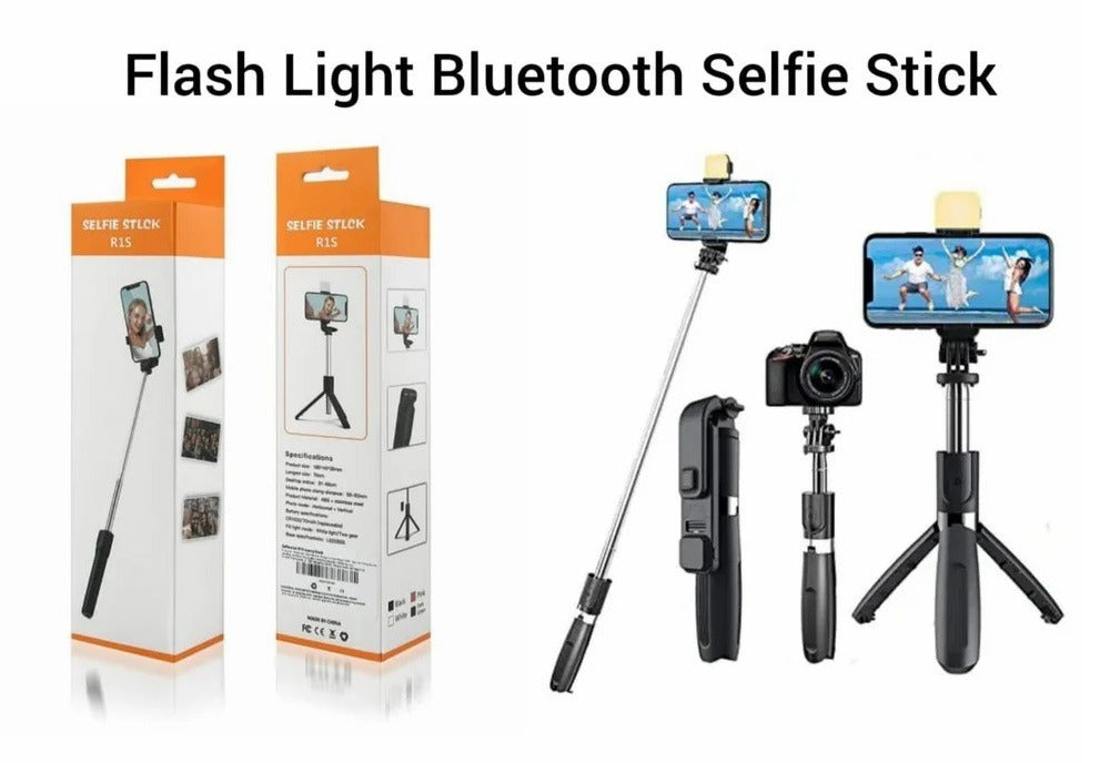 R1S Multifunctional Wireless Selfie Stick Tripod – Extendable Handheld Monopod