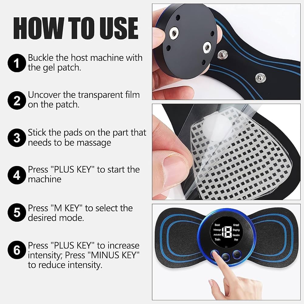 Rechargeable EMS Butterfly Massager | Electronic Muscle Stimulator