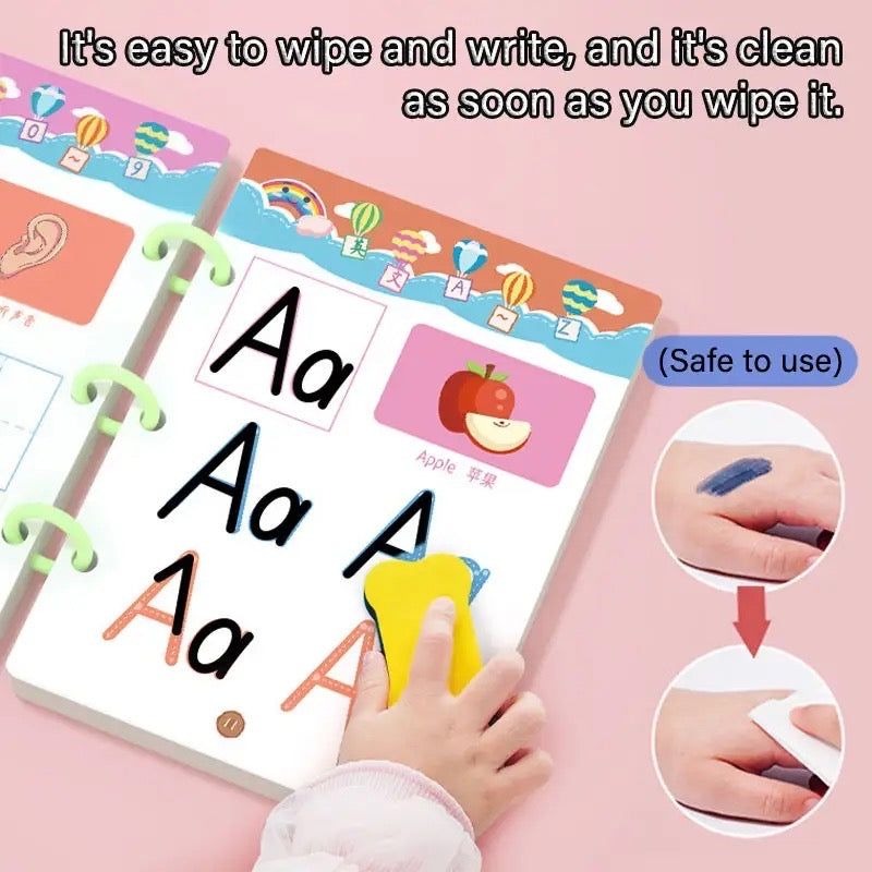 A4 Kids Educational Learning Tracing Book | 64 Pages Dot-to-Dot Activity Workbook with 2 Markers