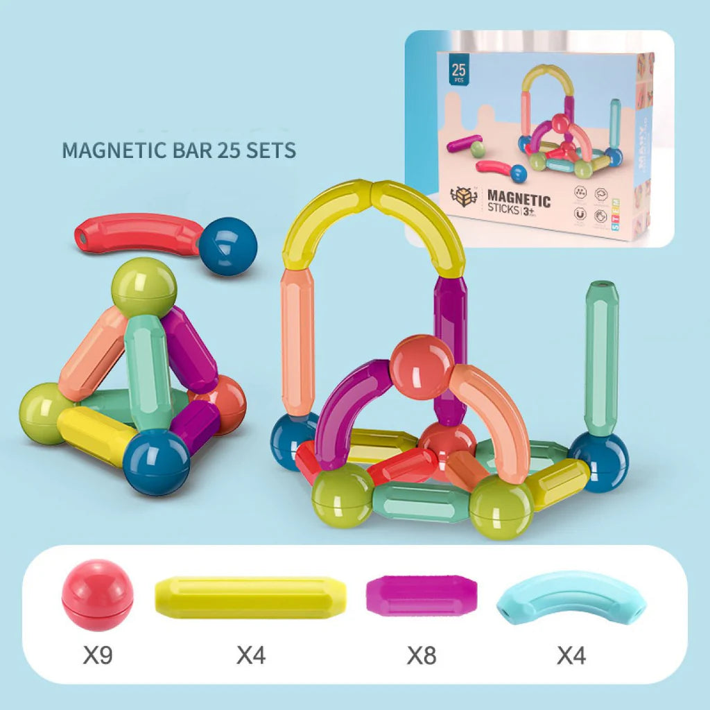 Magnetic Toys Building Blocks - 36 PCS Kids Magnet Balls and Rods Set Toddler STEM Sticks Toy Learning Educational Block Games Stacking Toys for Boy Girl Age 3+ Years Old Preschool