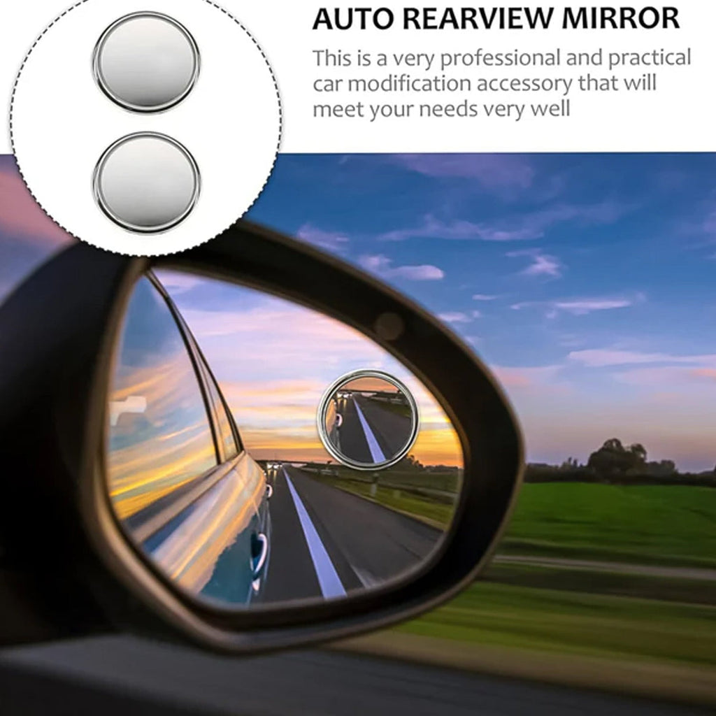 4pcs - Car Blind-Spot Side Mirror Silver Frame - (2 Pc / Set)