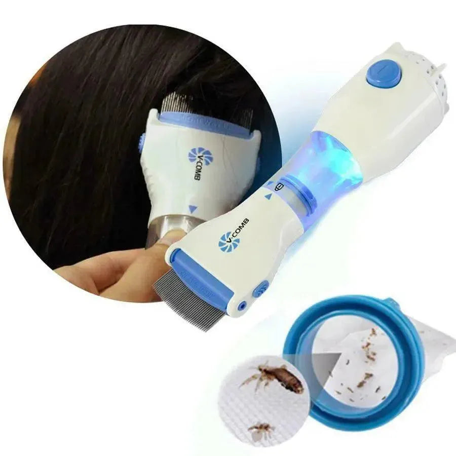 Anti Lice Metal Comb with 4 Filters | Stainless Steel Fine Tooth Head