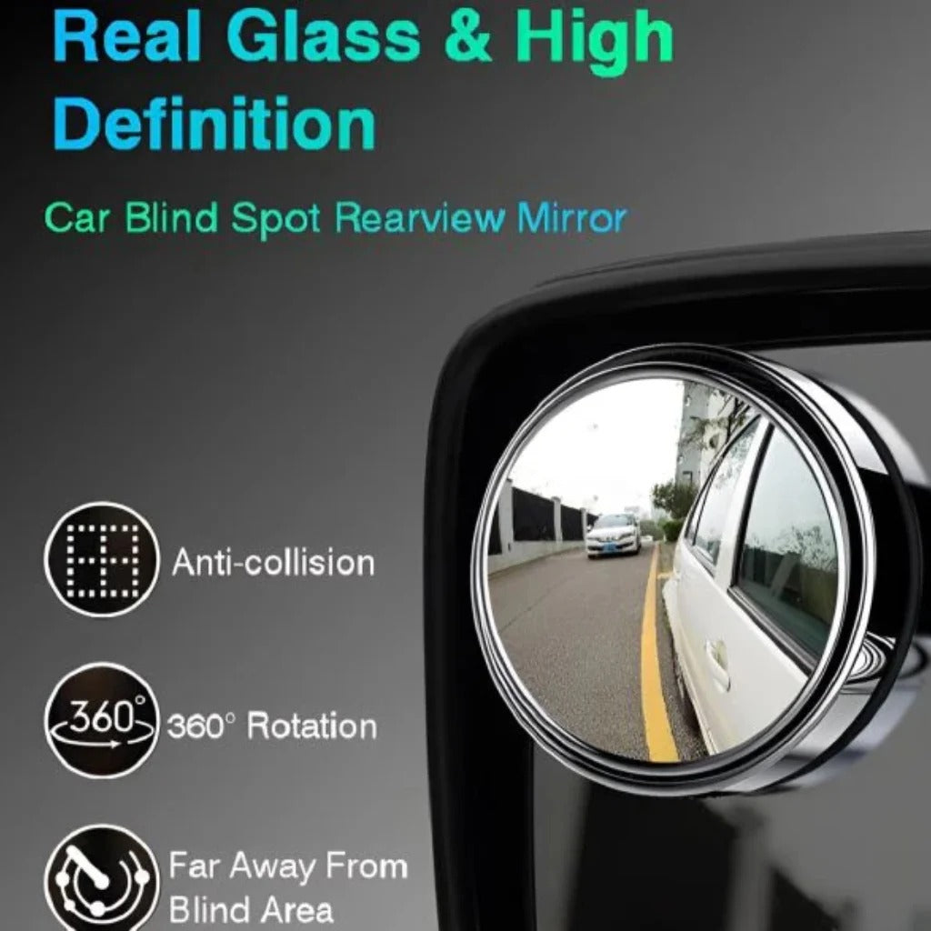 4pcs - Car Blind-Spot Side Mirror Silver Frame - (2 Pc / Set)