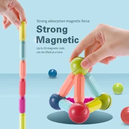 Magnetic Toys Building Blocks - 36 PCS Kids Magnet Balls and Rods Set Toddler STEM Sticks Toy Learning Educational Block Games Stacking Toys for Boy Girl Age 3+ Years Old Preschool